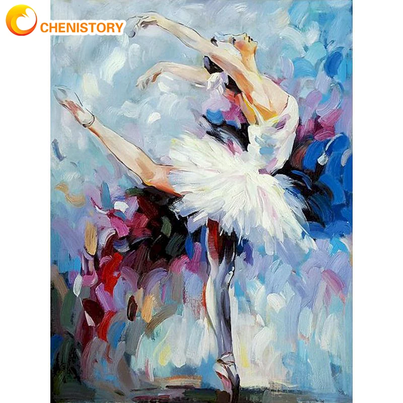 

CHENISTORY Painting By Numbers Adults Kit Ballerina DIY HandMade Paint Scenery Pictures By Numers Decoration Art Picture Gift
