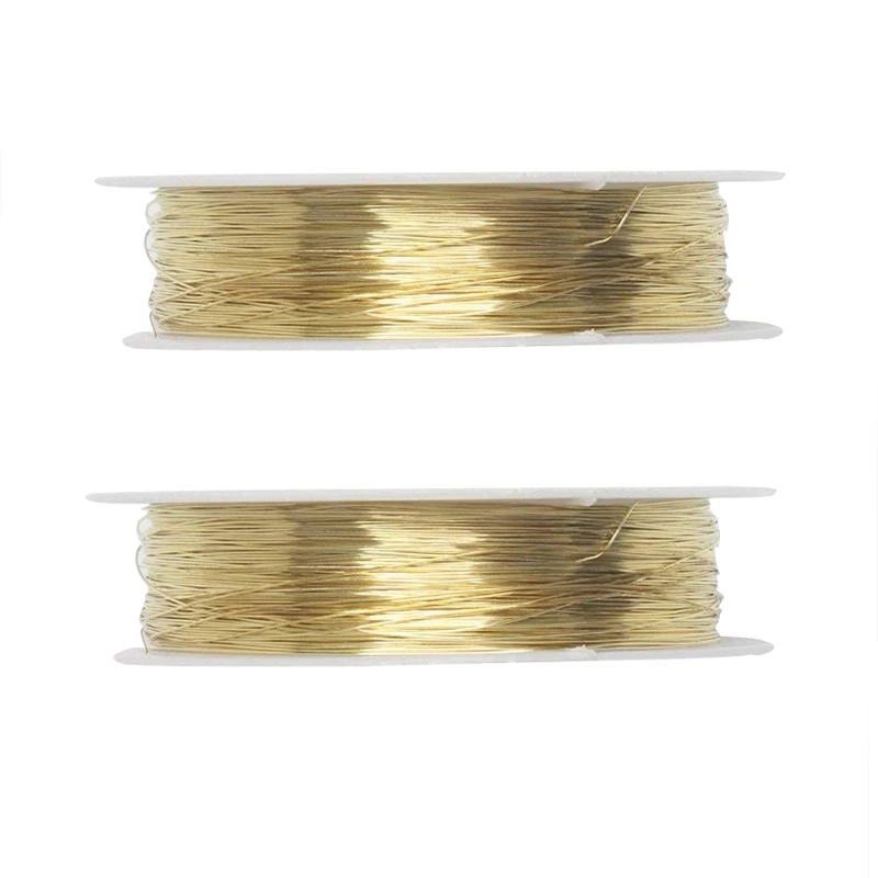 

2X Ribbon Roll 22 M Metal Wire For Jewelry Making Artisanal Project 0.3 Mm- Golden