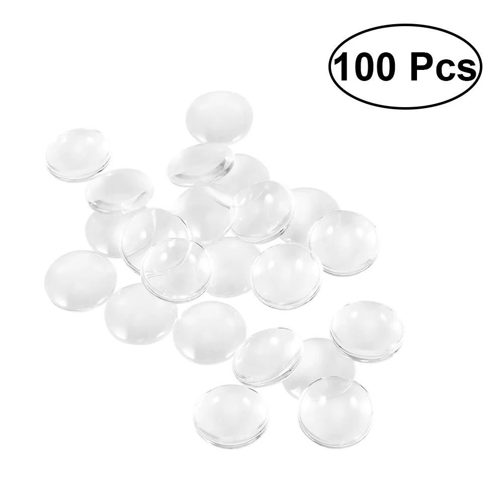 

100pcs 25mm Clear Transparent Glass Round Tiles Dome Cabochons Tiles for Cameo Pendant Jewlery Making