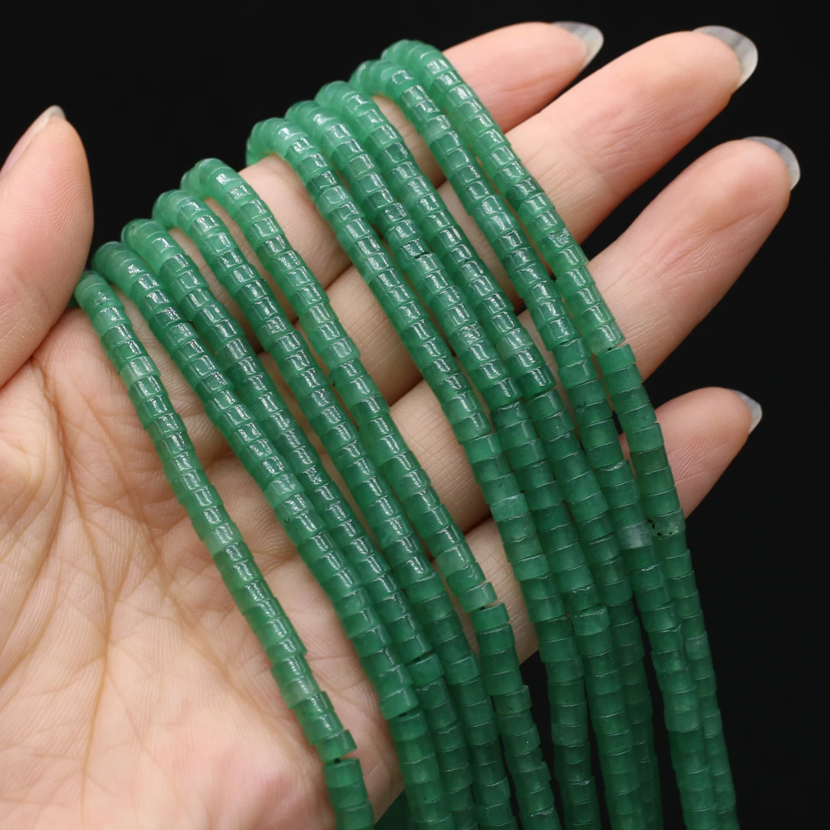 

Natural Stone Beads Green Aventurine Cylindrical Faceted Bead Charms For Jewelry Making DIY Necklace Bracelet Earrings Accessory