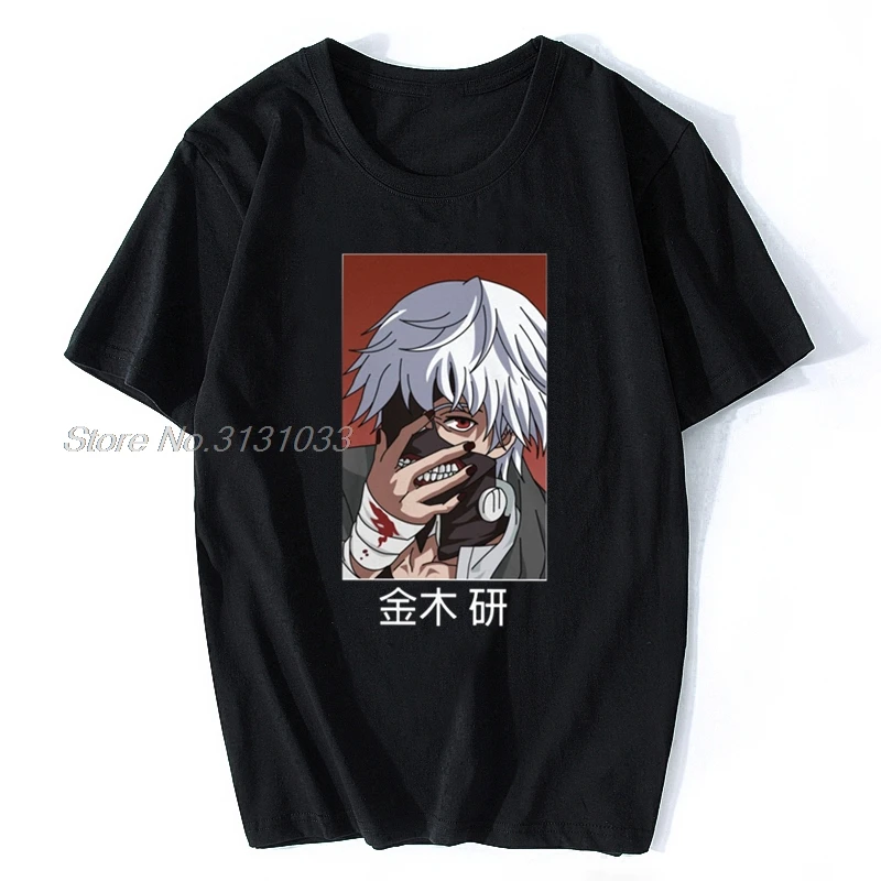 Купи Tokyo Ghoul Ken Kaneki T Shirt Men Pre-shrunk Graphic T-shirt Japanese Anime Summer Short Sleeve Cotton Tees Tops Harajuku за 367 рублей в магазине AliExpress