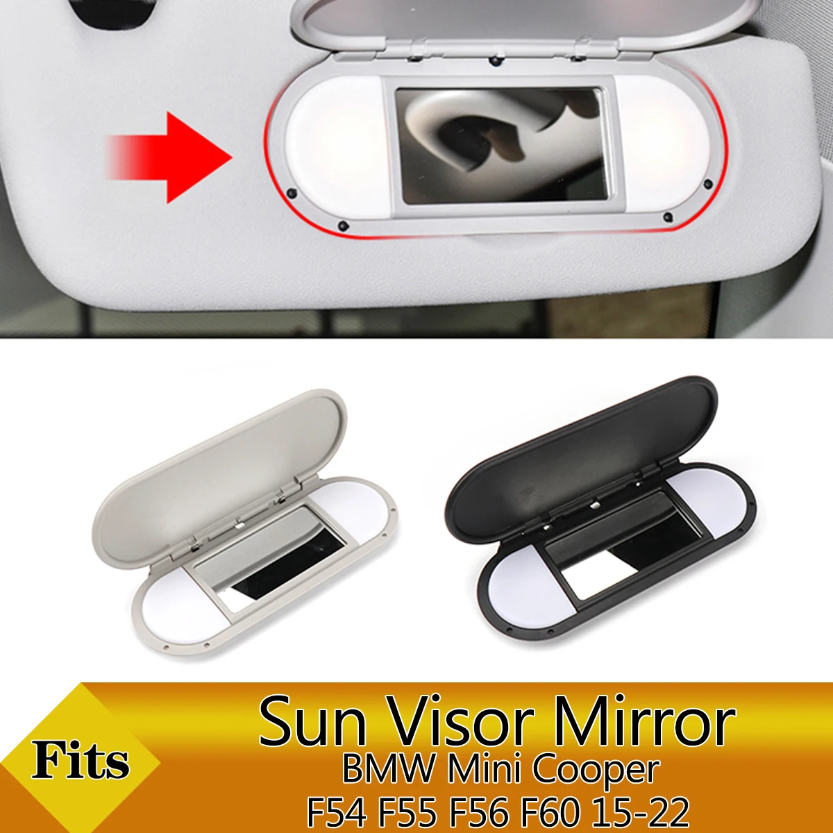 

Car Sun Visor Mirror Cover Sunshade Makeup Mirror Cover Accessories Replacement For BMW Mini Cooper F54 F55 F56 F60 2015-2022