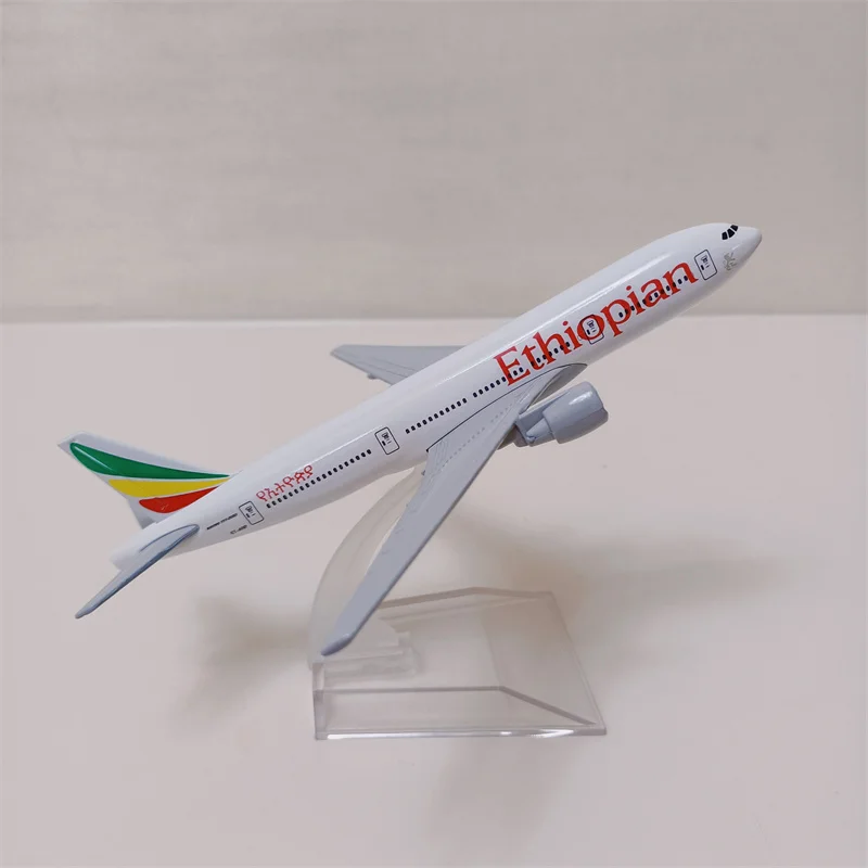 

16cm Air Ethiopian Airways Boeing 777 B777 Airlines 1：400 Scale Diecast Airplane Model Plane Alloy Metal Aircraft with holder