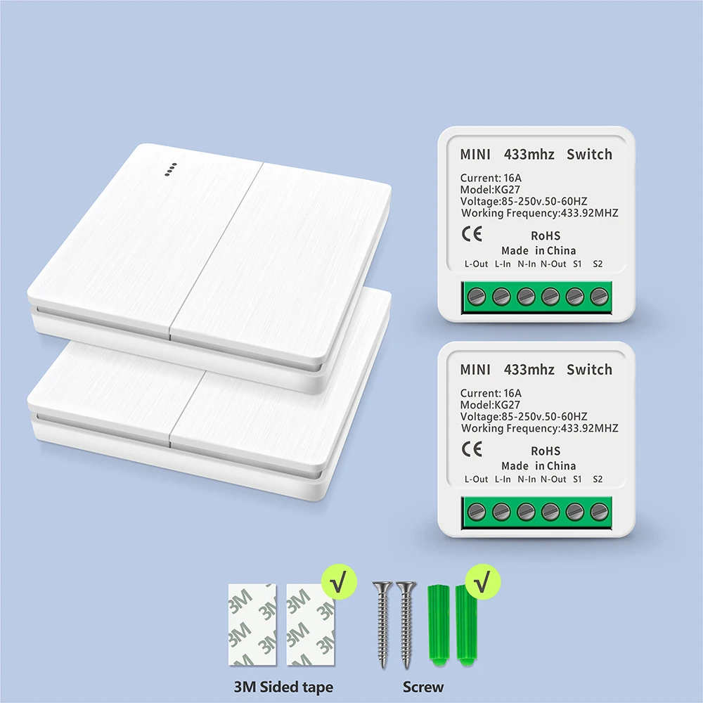 

Беспроводной переключатель света SLMPLEFUN RF433 16А