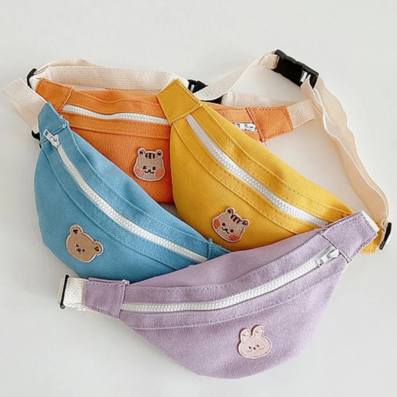 

Ins Kids Baby Diagonal Small Waist Bags Cartoon Bear Children Crossbody Canvas Bag Boy Girl Kid Leisure Travel Mini Backpack