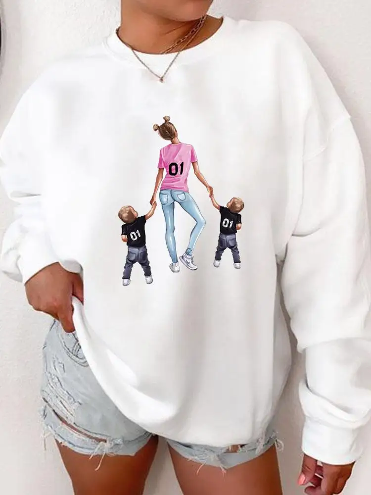 

Cartoon Lovely Mom Mama 90s Graphic Sweatshirts Casual Print Female Autumn Spring Fashion Pullovers Women Long Sleeve Clothing