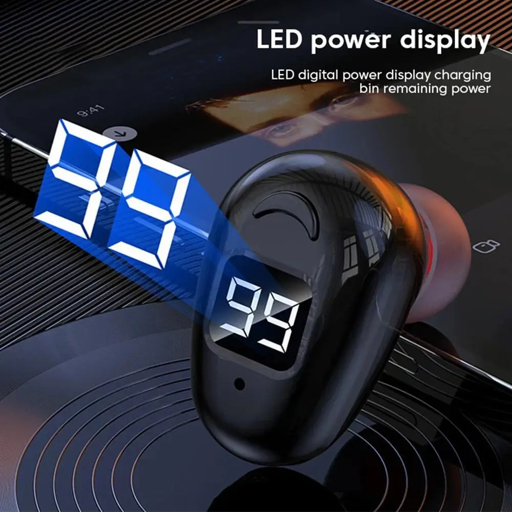 

Беспроводные Bluetooth-наушники с одним ухом, Спортивная игровая гарнитура с встроенным микрофоном, стерео наушники-вкладыши для любых телефон...