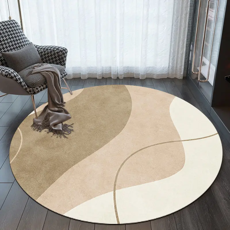 

Simple Round Carpet Luxury Rugs for Living Room Swivel Chair Mat Water Absorbing and Dirt Resistant Sofa Floor Mat Bedroom Rug