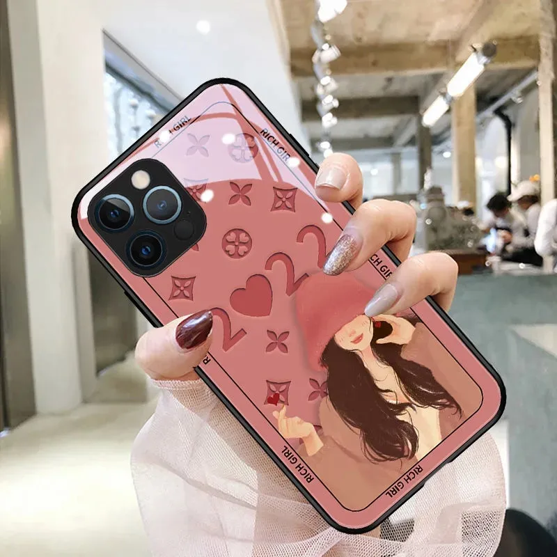 

Fashion Luxury Designer Phone Cases For iPhone 13 Pro Max 12 Mini 11 12Pro X XR XS 8Plus Case HD Stained Glass Protective Cover