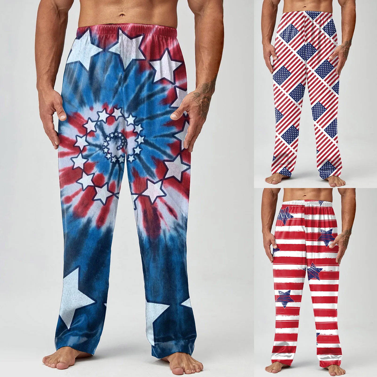 

Мужские весенне-летние Пижамные штаны с принтом Дня независимости, длинные брюки, повседневные мужские брюки