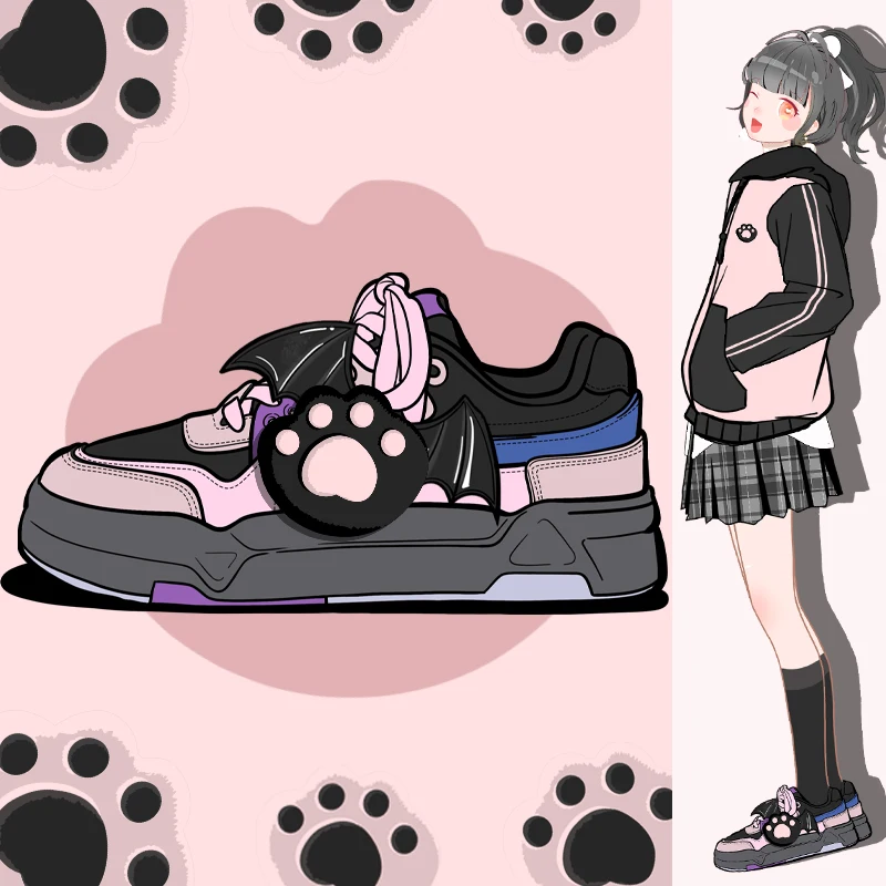 

Amy and Michael Kawaii Shoes Lovely Girls Students Casual Sports Sneakers Cute Women Low Top Trainers Tennis Female Footwear