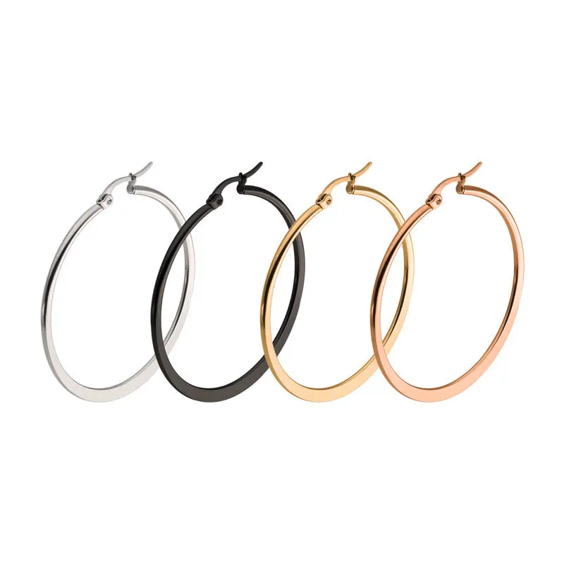 Женские серьги-кольца из нержавеющей стали серьги золотого цвета в подарок