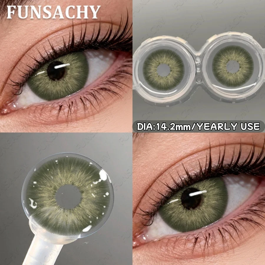 Фото FUNSACHY 1 пара цветных контактных линз корейского производства Natural Beauty Softlens, высококачественные серые линзы для глаз, годовые, косметические, быстрая доставка №5