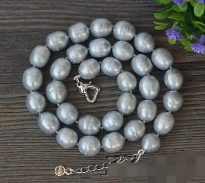 

10-11mm Grey Rice FW Pearls necklace