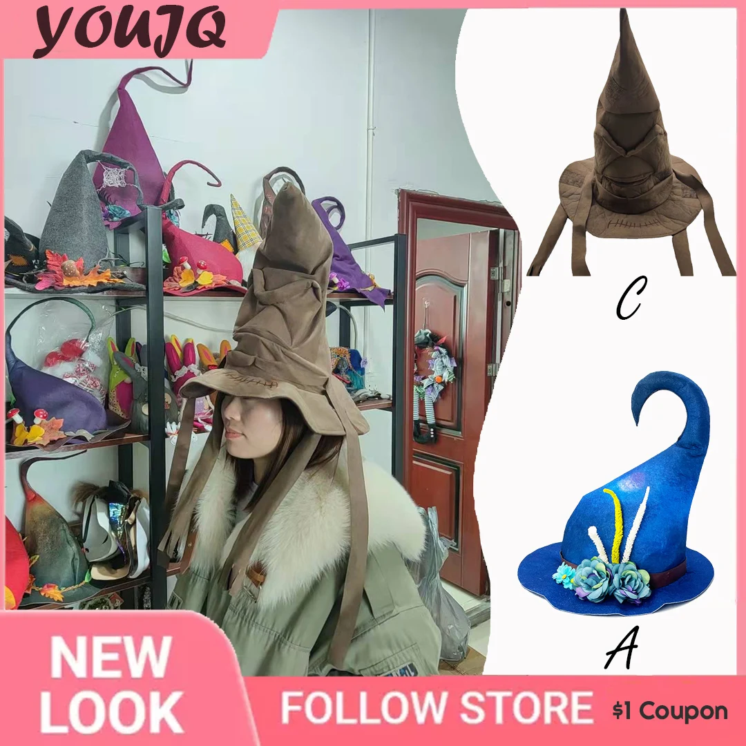 

Halloween Cosplay Harries Witch Hat Scene Atmosphere Holiday Party Overhead Decoration Potters Euro-American Gift Fedora Caps