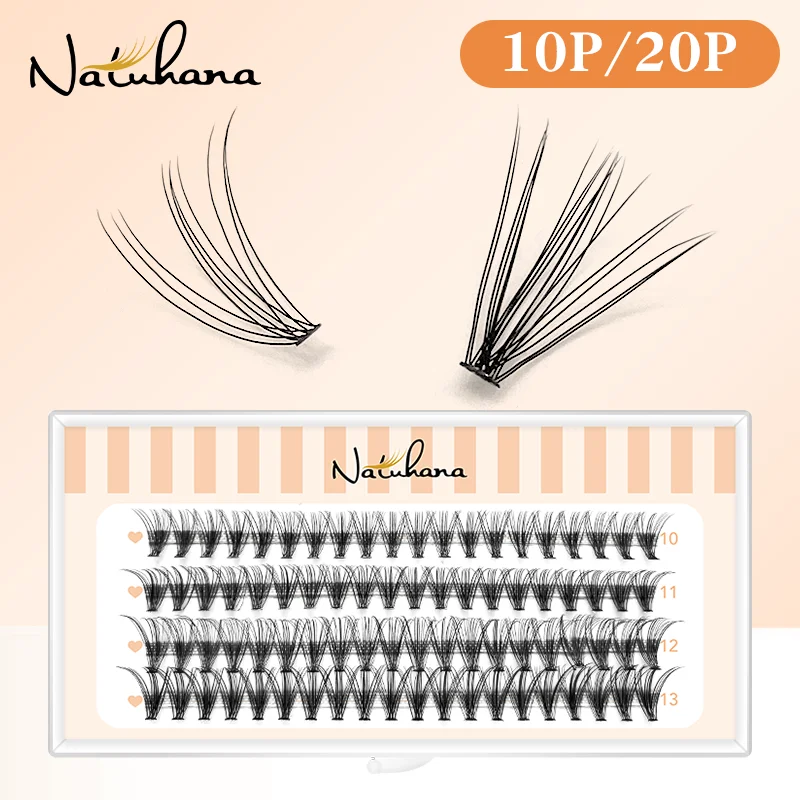 

Free Shipping 10D 20D Cluster Eyelashes DIY Mink Individual Lashes Russian Premade Volume Fan Faux Cils for Makeup NATUHANA