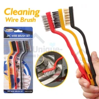 3pc gas stove wire clean brush set with curved handle wire bristle for home cleaning welding slag and rust kitchen cleaning tool