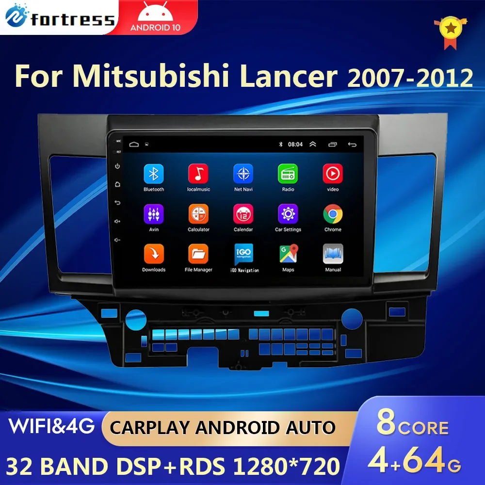 Автомобильный радиоприемник Android 10 для Mitsubishi Lancer CY 2007-2017 мультимедийный
