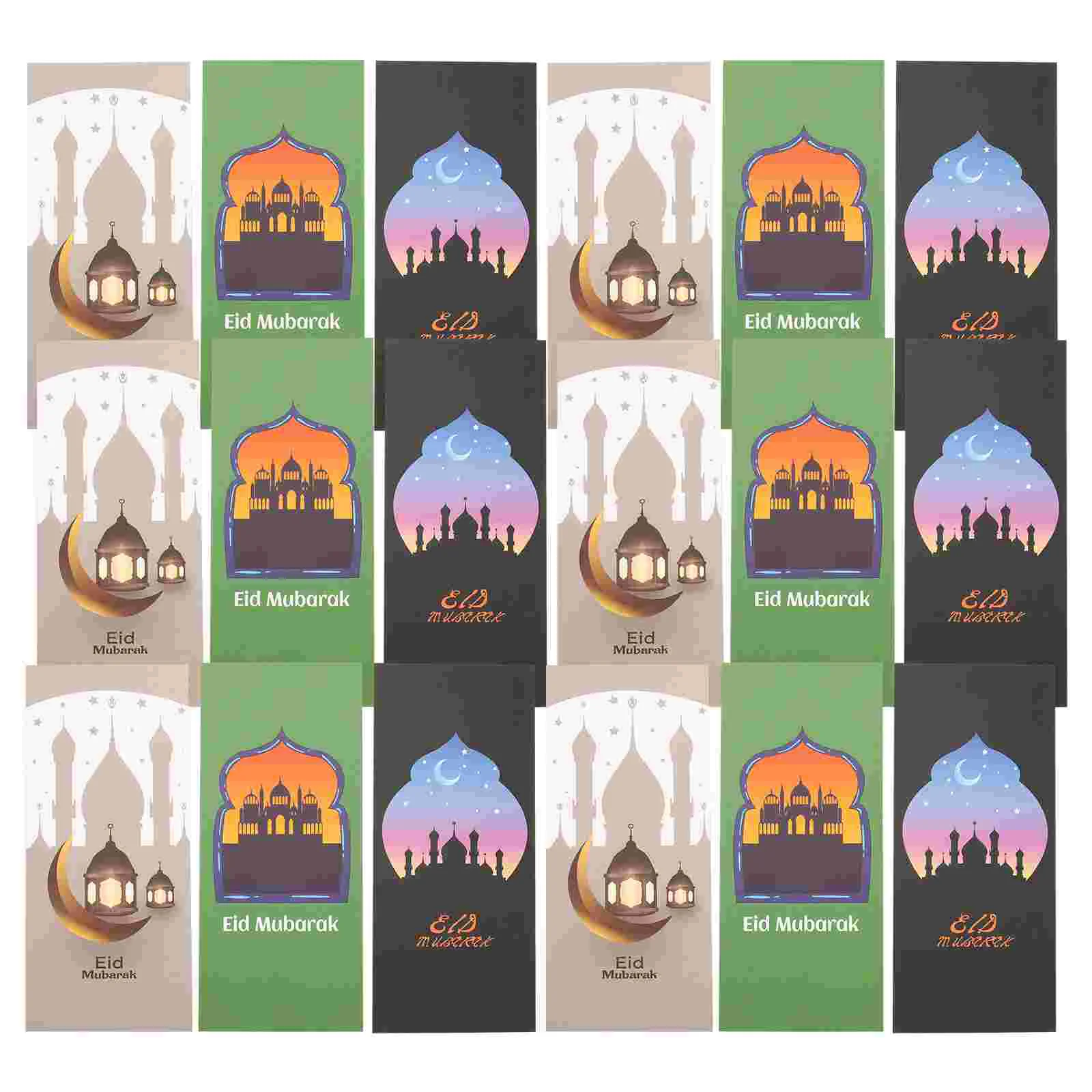 

18 Pcs Unique Eid Mubarak Envelopes Gift Presents Letter Party Bag Filler Packing Paper Celebrations