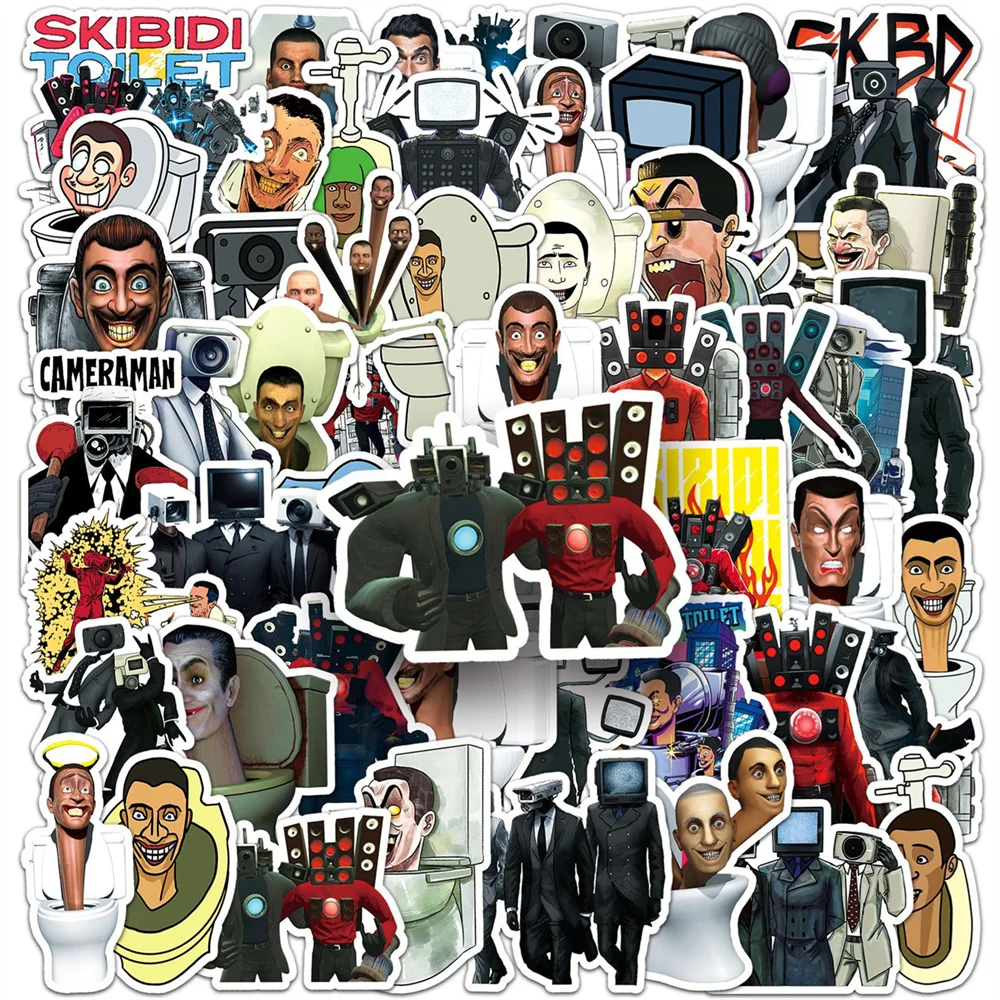 

10/30/50PCS New DIY Toilet Man Sticker Cartoon Creative Anime Kids Computer Desk Luggage Car Bed Decoration Waterproof Wholesale