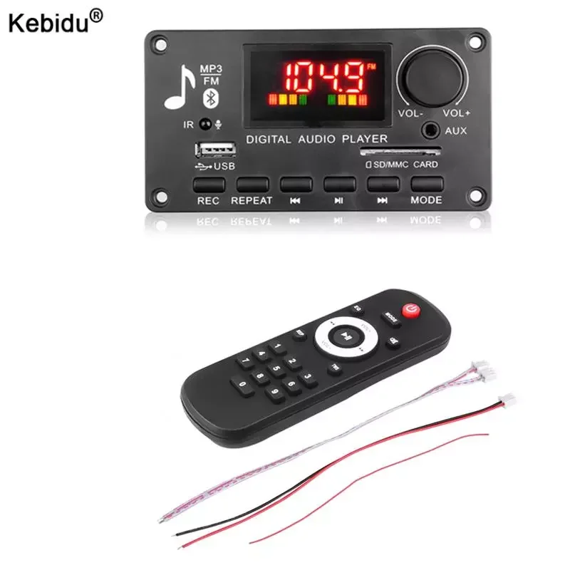 

80W Amplifier 5V-26V MP3 Decoder Board Volume Control Bluetooth Car Player USB Recording Module LINE IN FM AUX Radio Hands-free