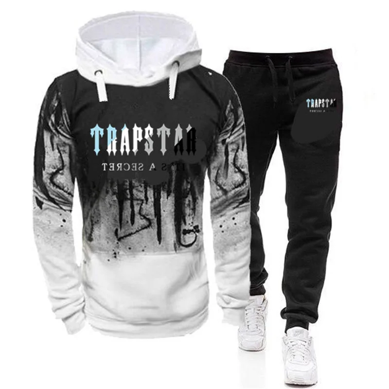 

Men's Trapstar Set Men Tracksuit Sportswear Hoodies+Sweatpant 2 Pieces Autumn Winter Male Warm Clothing Pullover Sweatshirts