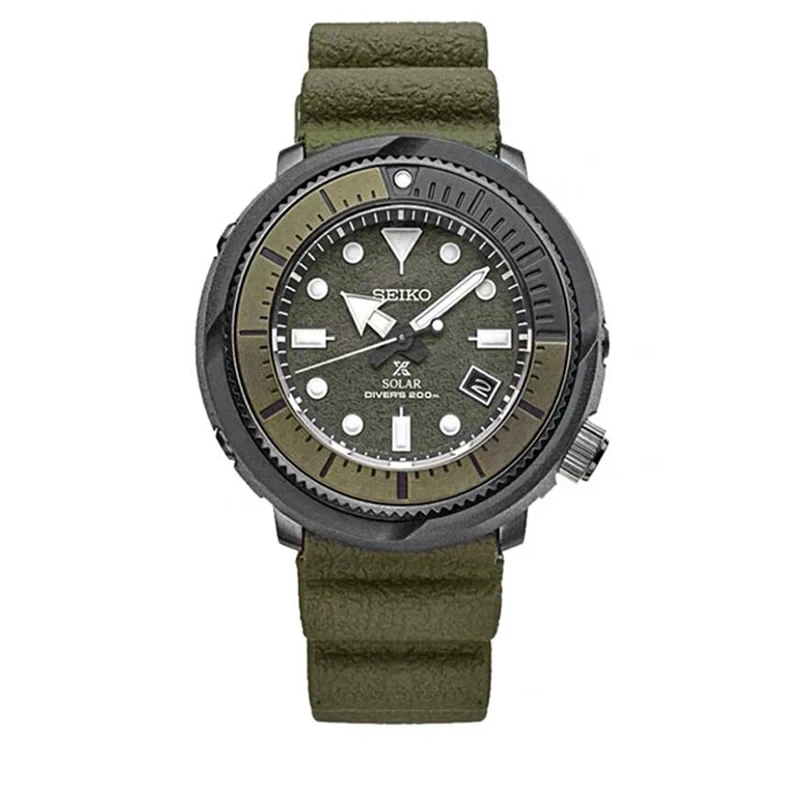 

SEIKO Men's Watch Prospex Street Sports Green Dial with Silicone Band Watch SNE537 Fashion Sport Casual Men's Watch