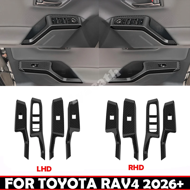 Фото Панель управления стеклоподъемниками и подлокотником для Toyota RAV4 2026-2027 (левый/правый руль), аксессуары для интерьера автомобиля №1