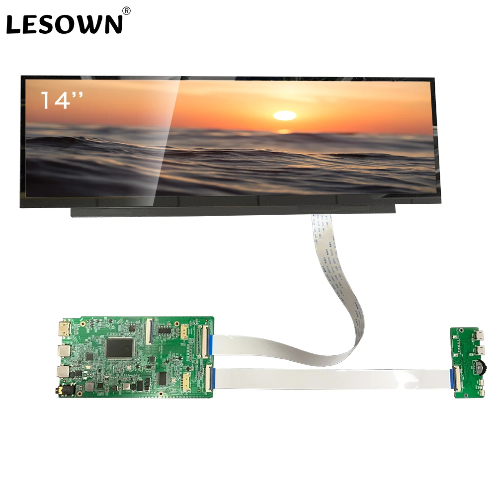

14.1 Inch IPS Touch Displays LCD Module Display Touchscreen USB 1920x550 Stretched Bar LCD Display