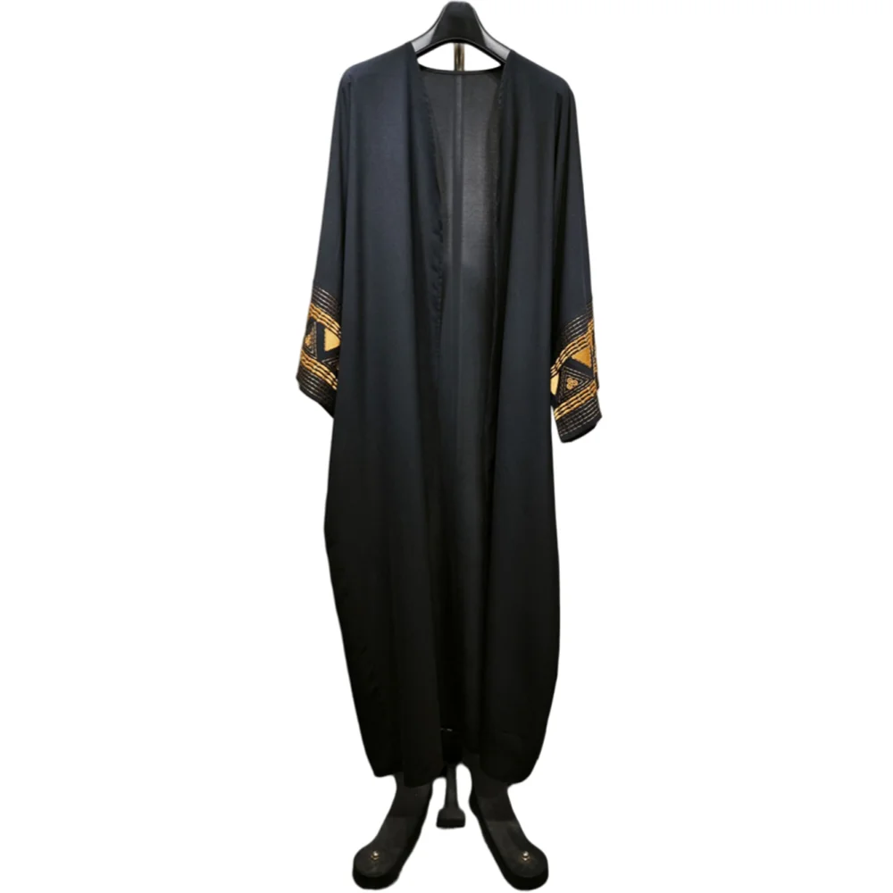 2024 Eid Рамадан черное мусульманское скромное платье для женщин вышивка саудовская