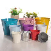 2022jmt1pcmini metal bucket tin candy gift box buckets wedding party souvenirs gift pails tinplate chocolate dragee box candy ba