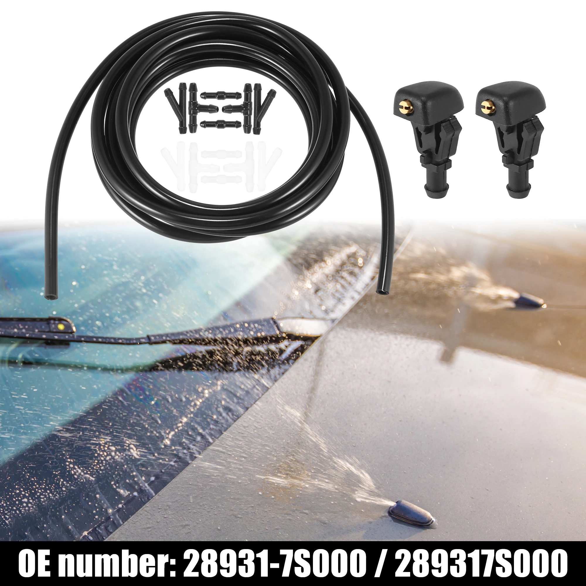 

X Autohaux Front Windshield Washer Hose Kit Fit for Infiniti QX56 with 3 Meter Washer Fluid Hose 12 Pcs Hose Connectors