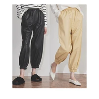 2022 autumn and winter new style leather sheepskin all match elastic high waisted sports sheepskin leather pants g11