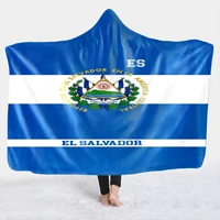 fashion el salvador national flag wearing cap cape wool blanket plush 3d printed adult sofa wool bed sheet wrapped throw blanket