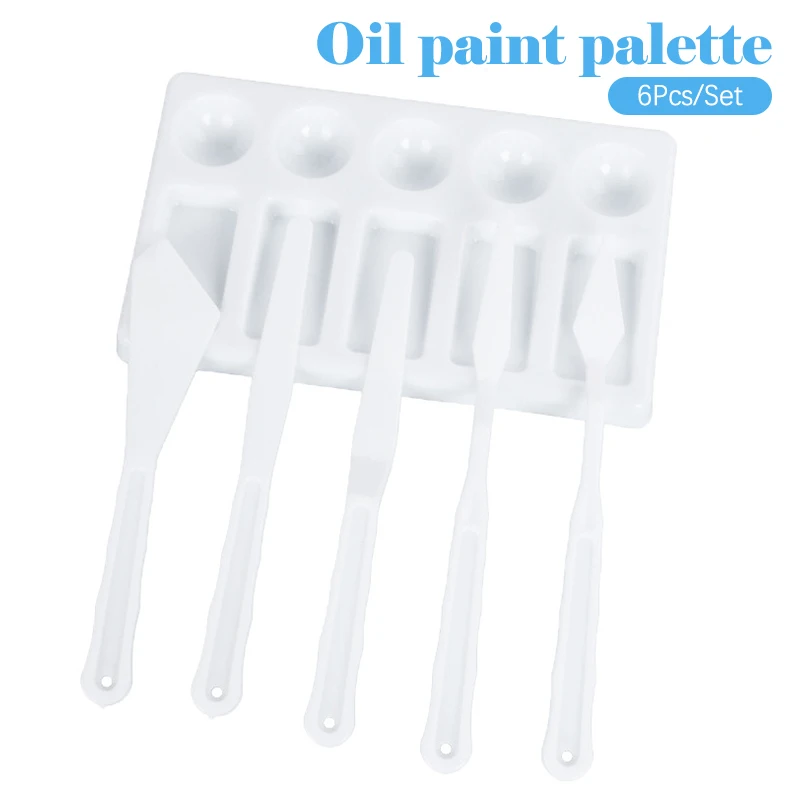 

6 шт., масляная краска, палитра, художественные альтернативы, лоток для краски, художественная пластиковая палитра, поставка белых акварельных фотоэлементов