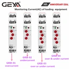 Реле контроля тока GEYA GRI8, диапазон перегрузки по току, переключатель пониженного тока 0,05-16 А, AC24-240V или 24 В постоянного тока