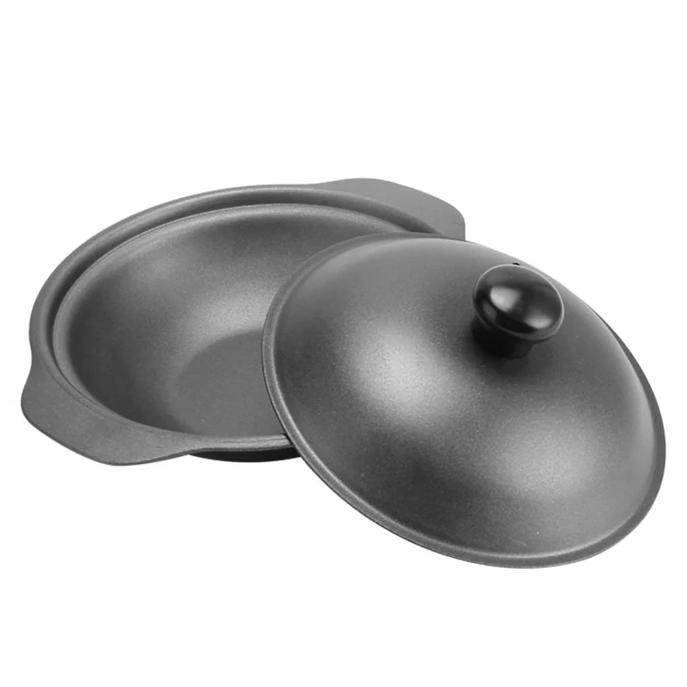 

Cast Iron Covered Skillet Camp Oven Ceramic Cooking Pot Metal Cooking Utensils Casserole Stove Korean Stone Bowl