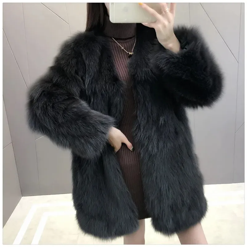 Высококачественное меховое пальто для женщин 2024 зимняя Модная приталенная