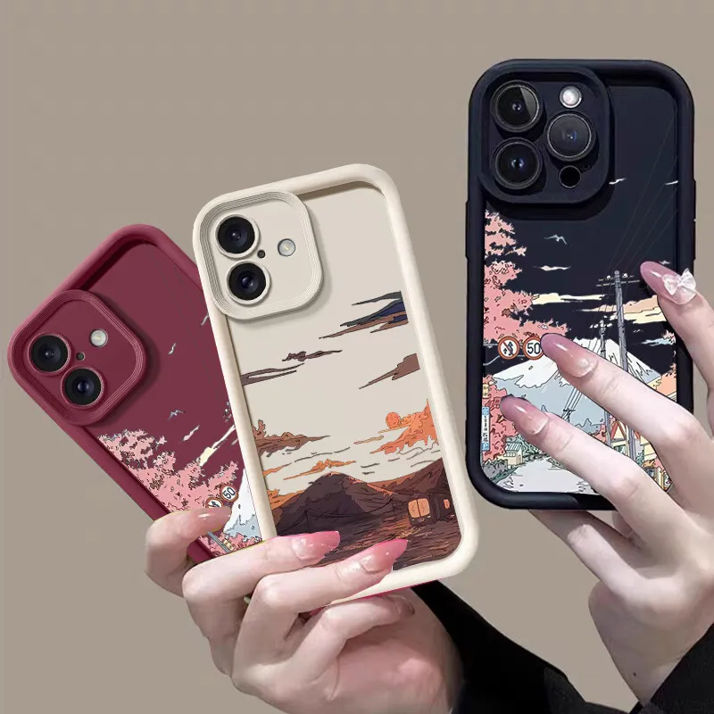 Фото Чехол с принтом аниме-пейзажа и заката для OPPO Reno 13F 12F 11F 7 8 10 11 12 13 Pro 5G 7 4G 5 6 Lite A79 A78 A58 A77 A57 A38 A18 Cover №2