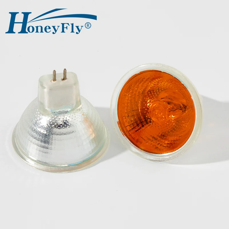 

HoneyFly 3pcs Amber Xenon Bulb 35W/50W 12V GU5.3 JCDR MR16 Dimmable Halogen Lamp Orange Flame Xenon Spot Light Quartz Fireplace