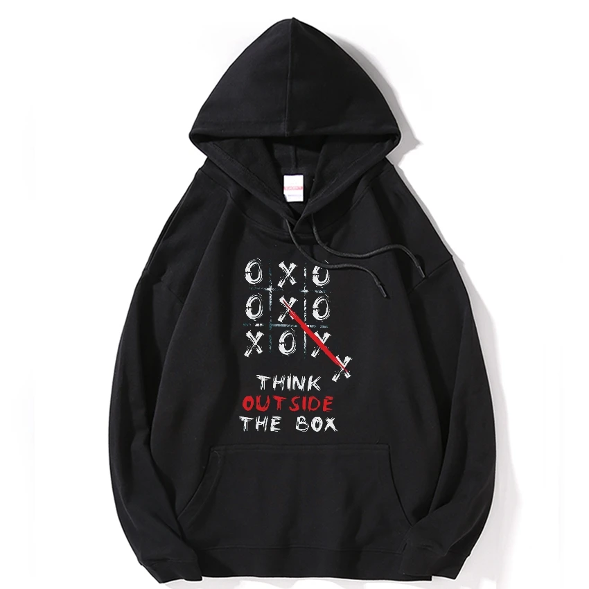 

cotton streetwear think outside the box print unisex hoodies casual big size cotton men hoodies men hooded sweatshirts