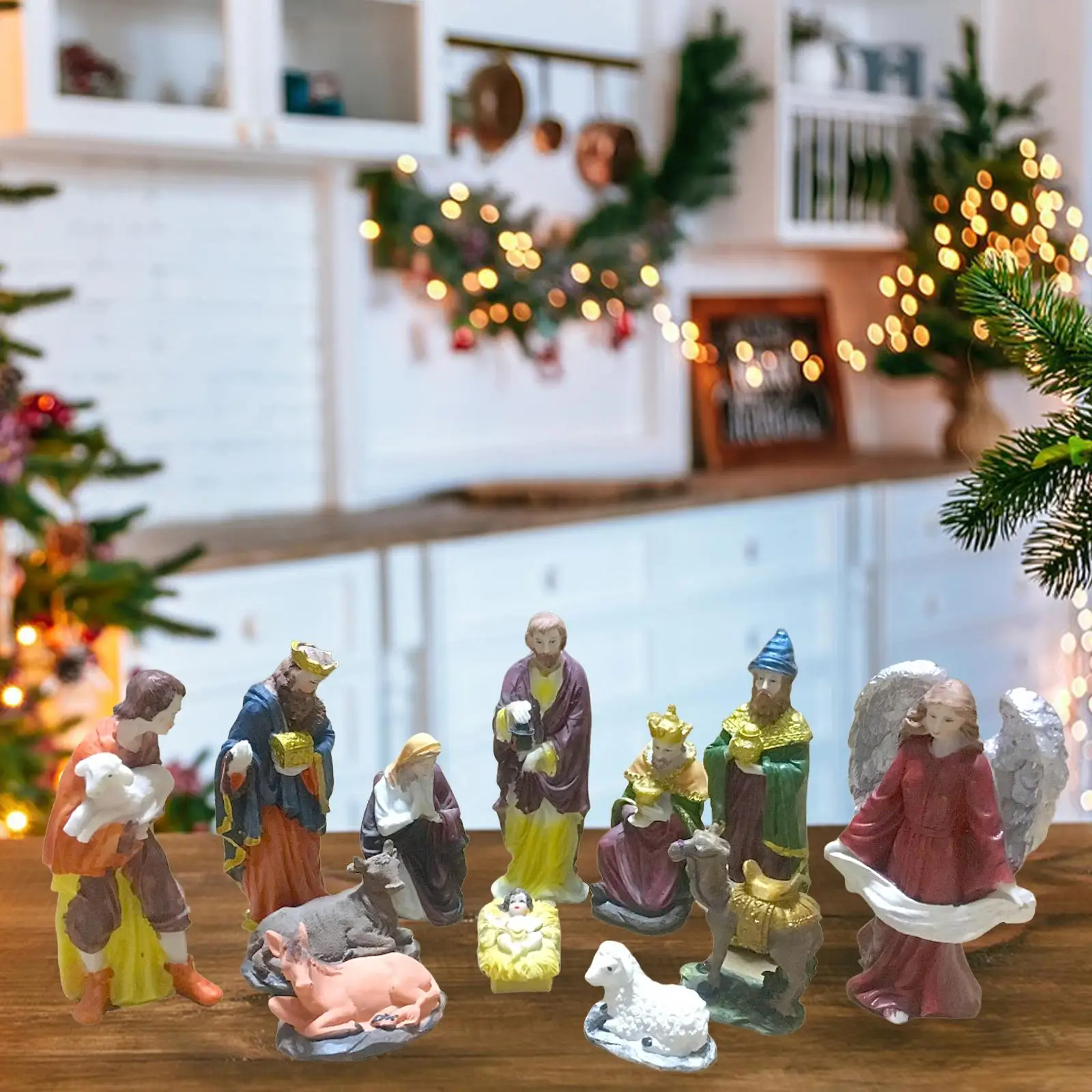 

12Pcs Nativity Figurine Set Christmas European Style for Holiday