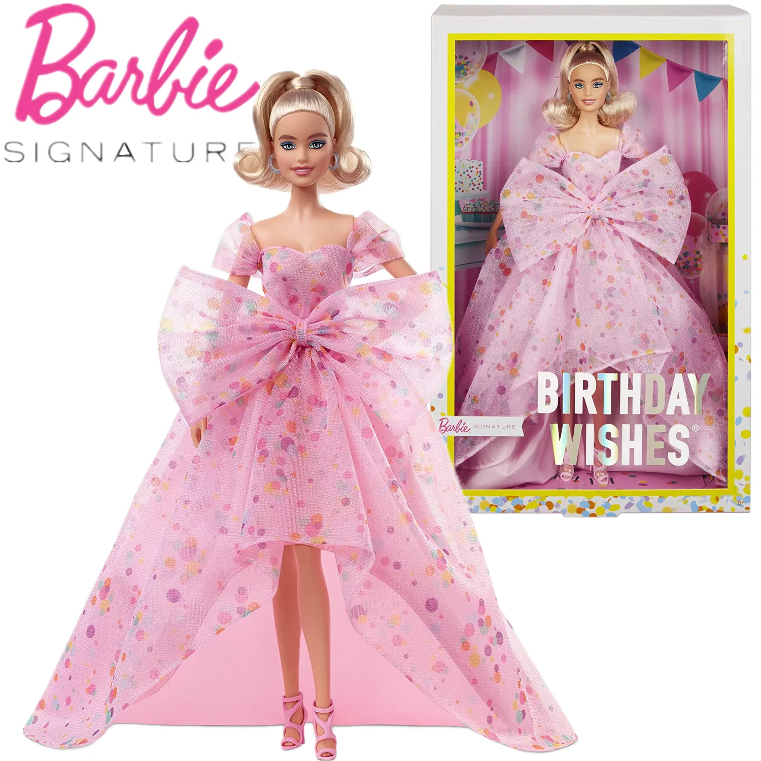 

Barbie Birthday Wishes Doll Barbie Signature 2022 Collector's Edition Dolls Toys Fashion Model Girls Birthday Toy Gift HCB89