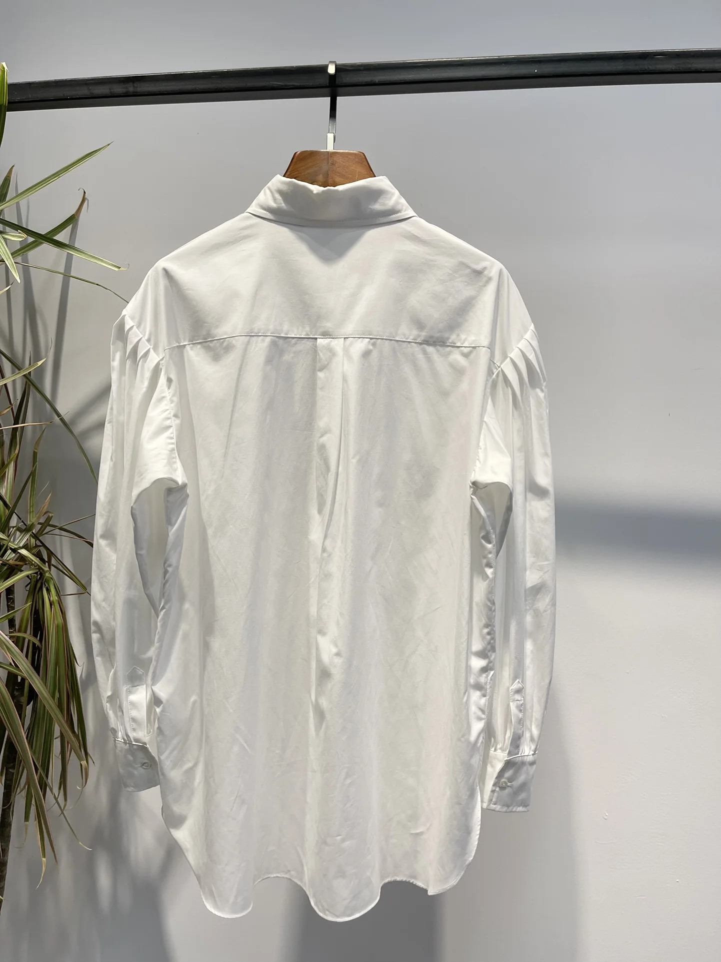 

2022 New Spring Autumn High Quality Cotton White Long Sleeve Blouse for Ladies