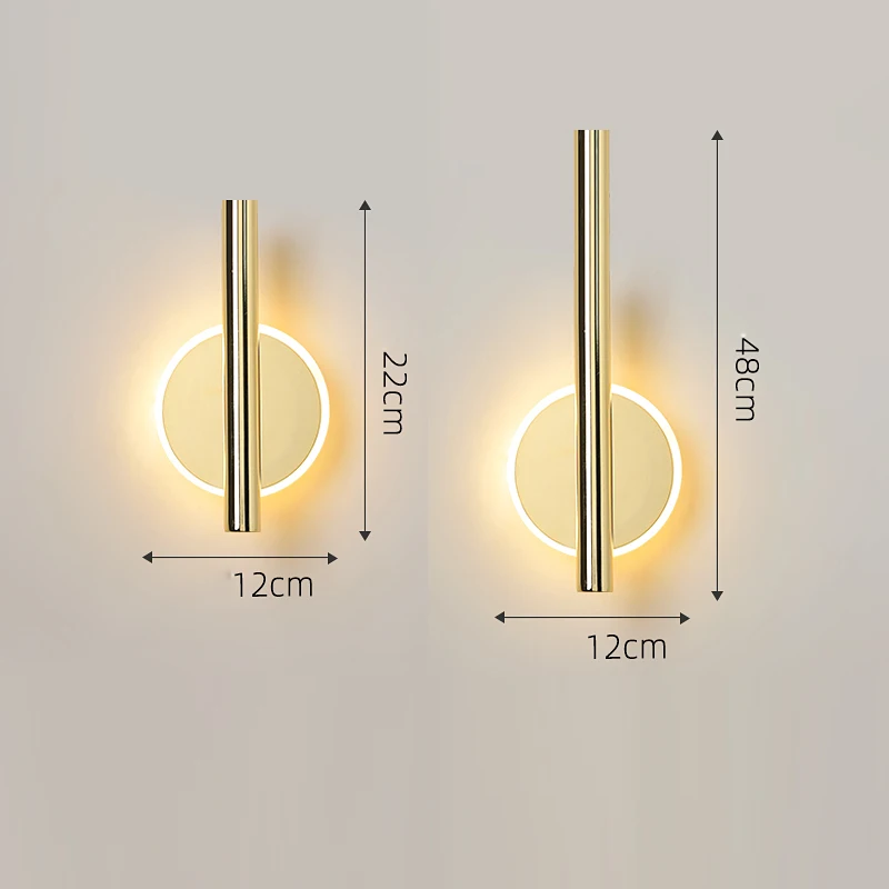 Настенный светильник с золотой трубкой светодиодное бра сделай сам для спальни