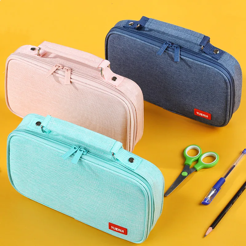 

Student Portable Pencil Case School Stationery Storage Bag Canvas Pen Case Large Capacity Pen Bag for Girls Cosmetic Bag Gifts