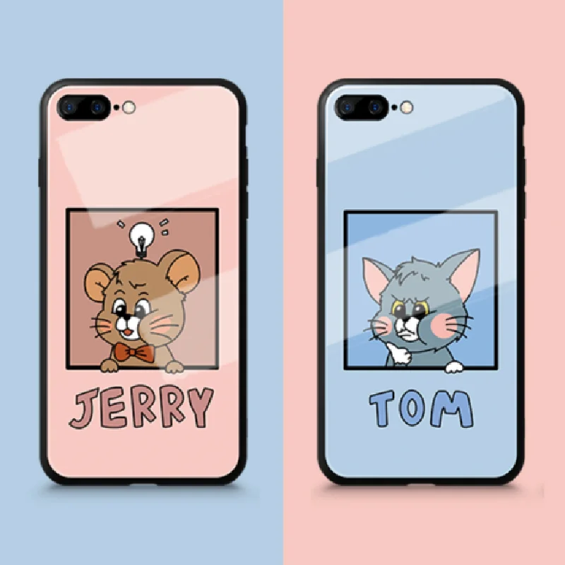 

BONVAN Tempered Glass Case For iPhone 11 Pro Max X XR XS Max Hard Cover For iPhone 6 6s 7 8 Plus 5 5s SE Cute Cartoon Couqe Capa