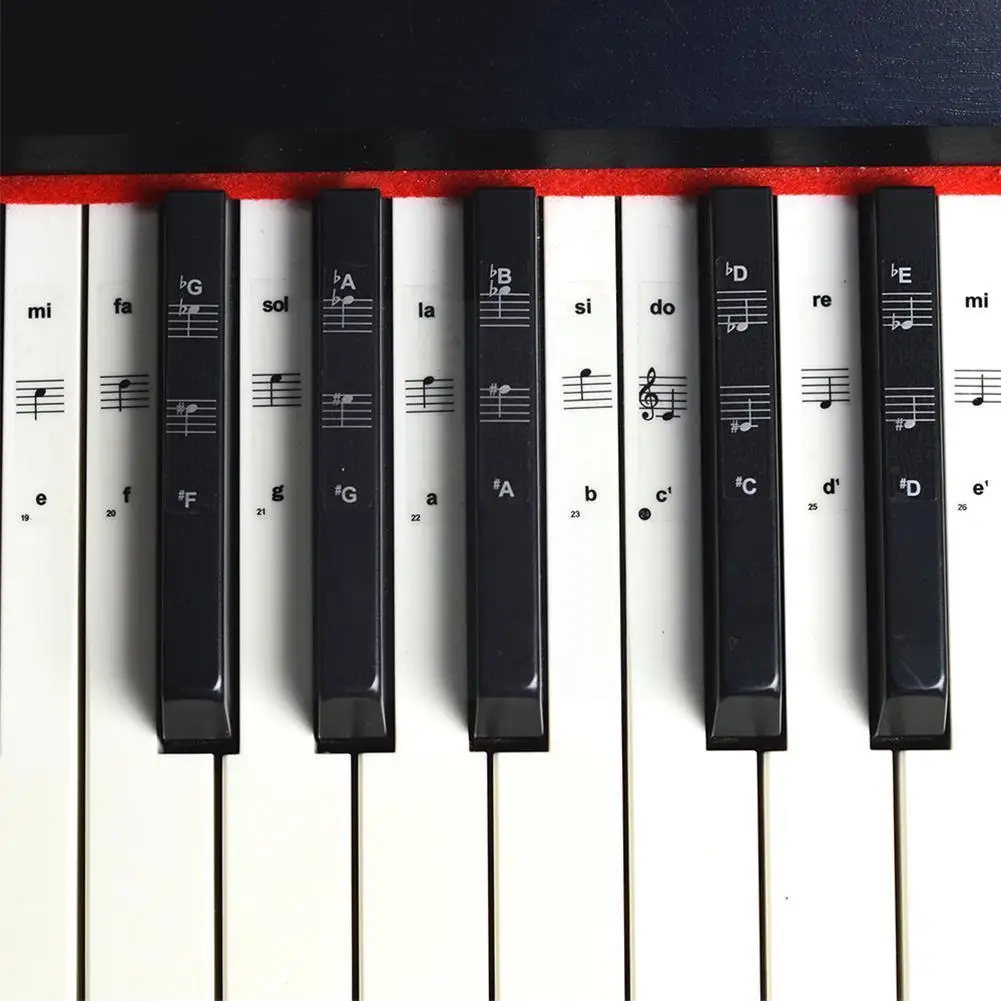 

Piano Sticker Transparent Piano S Electronic Board Sticker Piano Stave Note Sticker For Music Decal E1k5