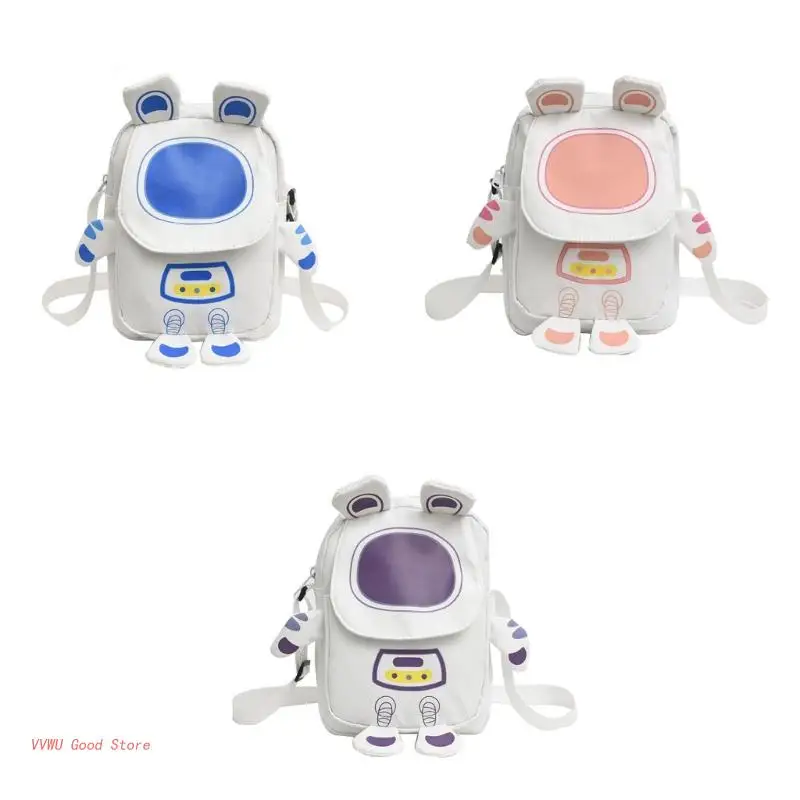 

Cartoon Canvas Shoulder Bag Small Crossbody Work Bags Small Astronaut Handbag