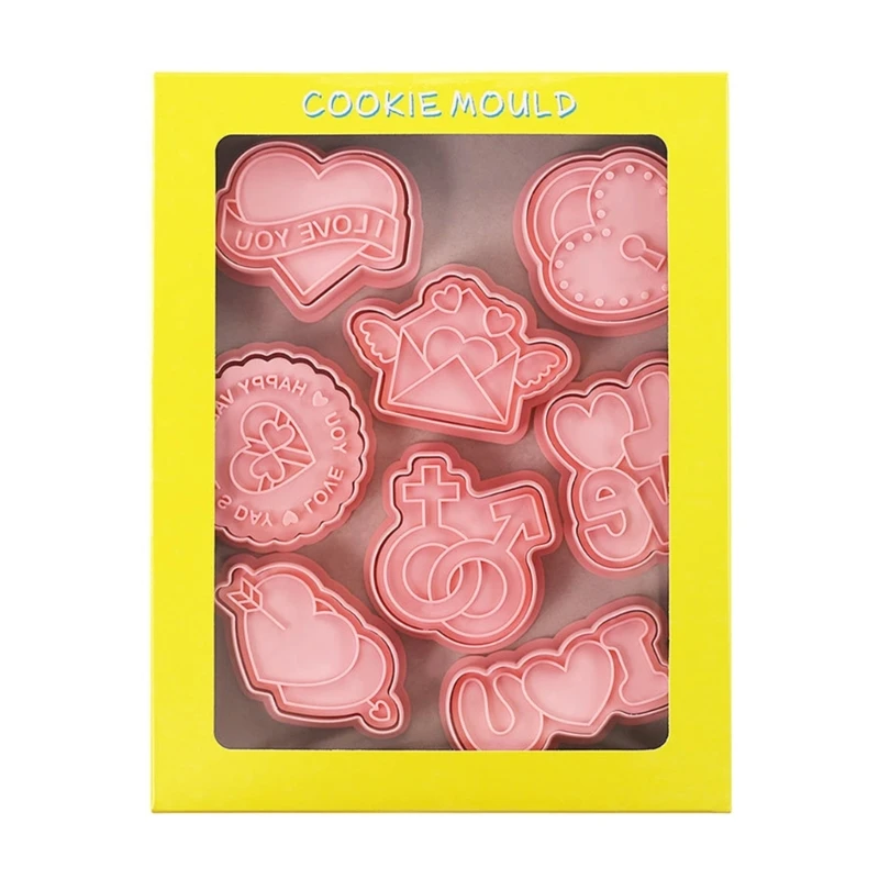 

8Pcs/set Hand Pie Molds Fruit Pie Baking Mold Valentines Day Pie Press Mold G5AB